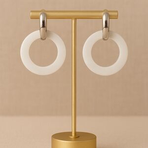 Elegant White Hoop Earrings
